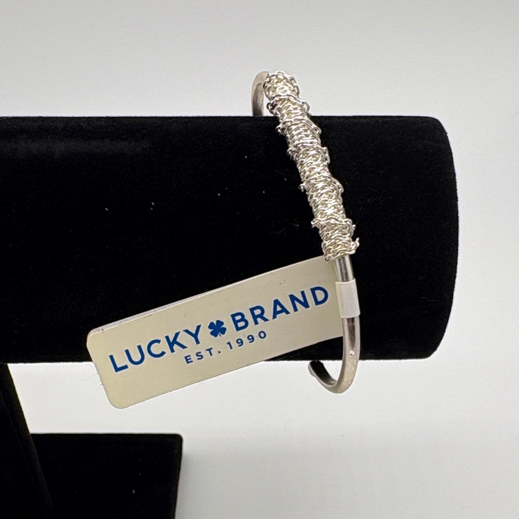 Lucky Brand Silver Textured Bracelet, Nwt